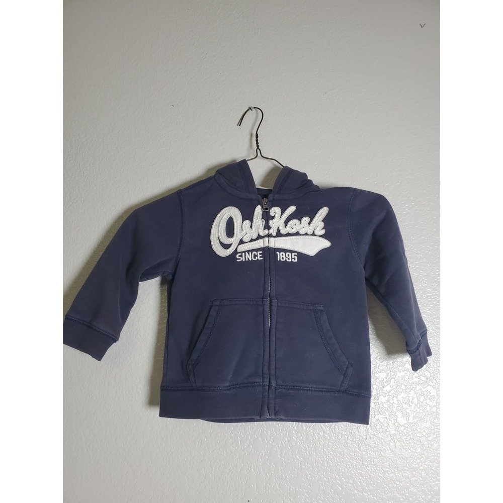 Navy‎ Blue And White Osh Kosh Zipper Hoodie Size 24 Months
